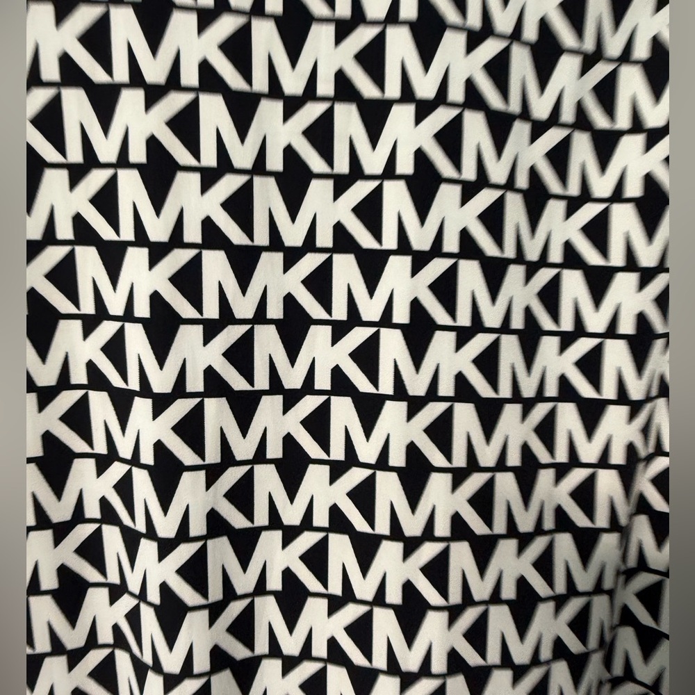 NWT MK Michael Kors Black White Monogram Logo Bomber Jacket Sz XS - Picture 5 of 6